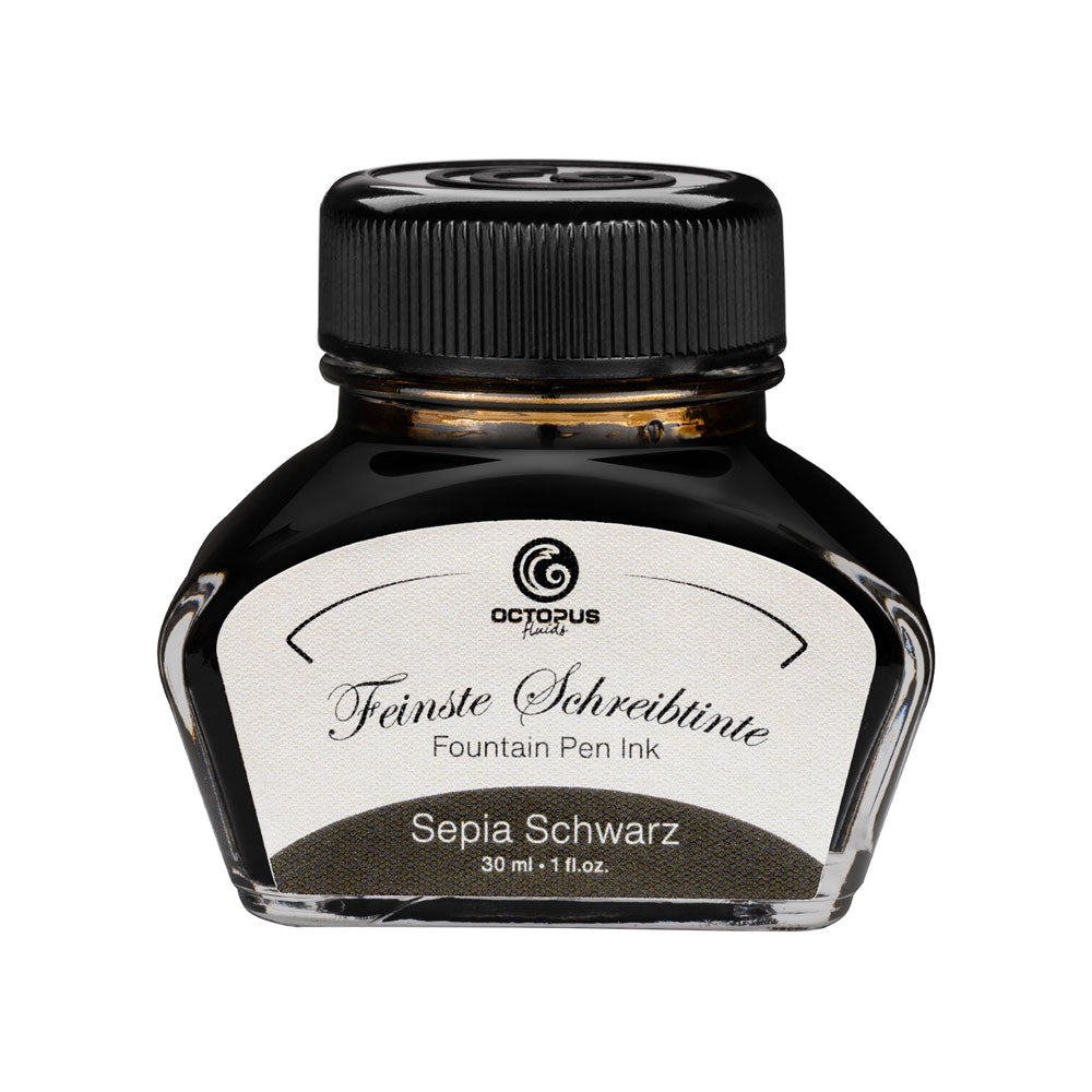 Octopus Fluids Fountain Pen Ink Sepia Black (Sepia Schwarz) 30ml - Cafe Supply