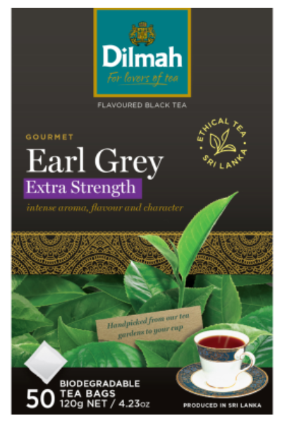 Dilmah Earl Grey Extra Strength Biodegradable Tea Bags 50pk - Cafe Supply