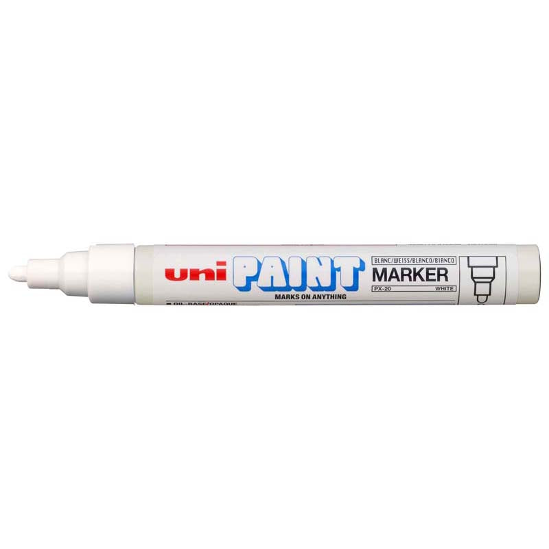 Uni Paint Marker 2.8mm Bullet Tip White PX-20 - Cafe Supply