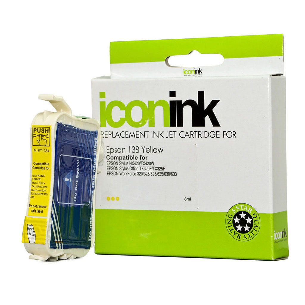Icon Compatible Epson 138 Yellow Ink Cartridge - Cafe Supply