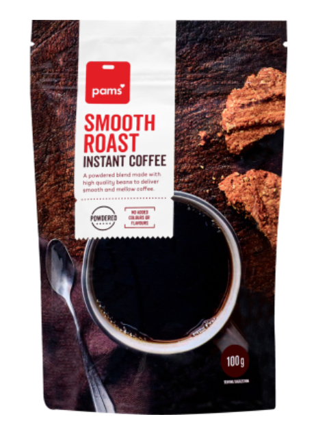 Pams Smooth Roast Powdered Coffee 100g - Cafe Supply