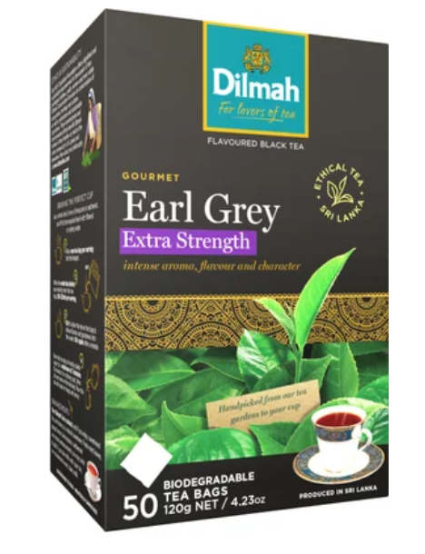 Dilmah Earl Grey Extra Strength Biodegradable Tea Bags 50pk - Cafe Supply