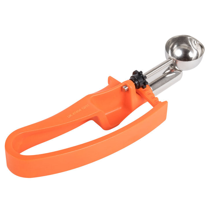 ⅓-ounce disher with orange squeeze handle - Cafe Supply