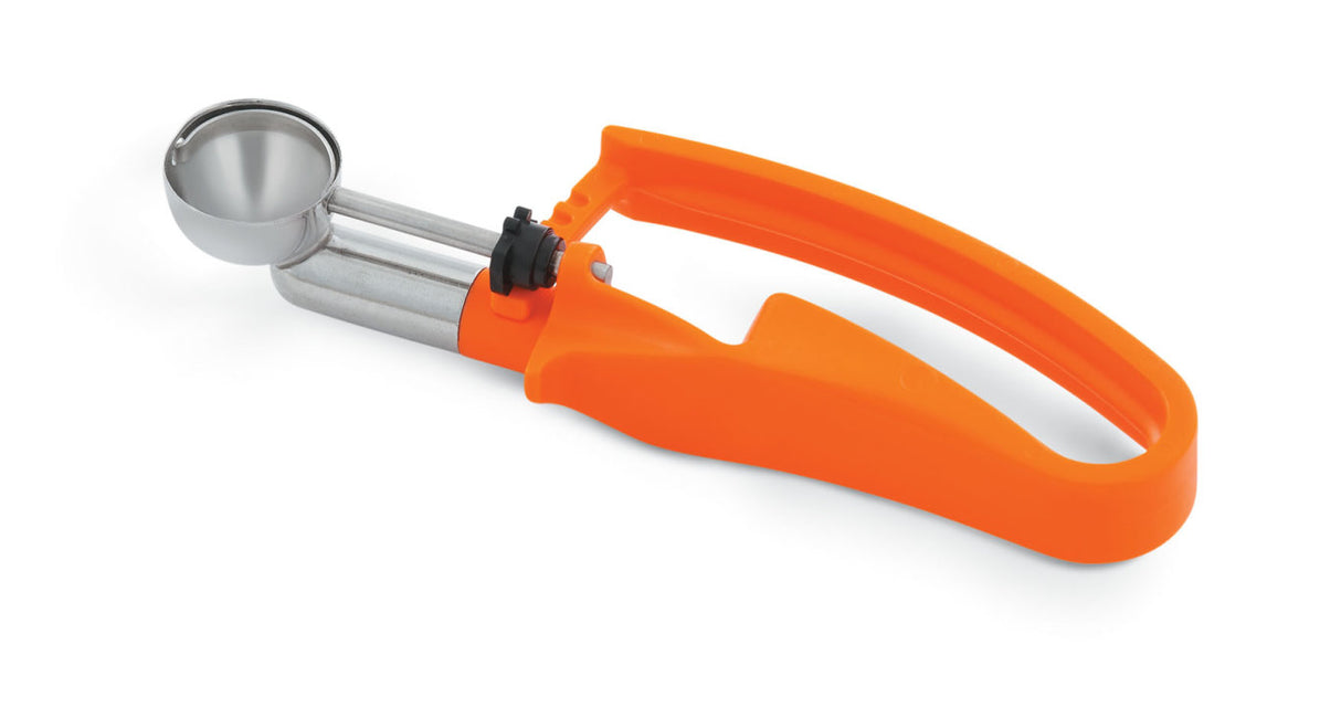 ⅓-ounce disher with orange squeeze handle - Cafe Supply