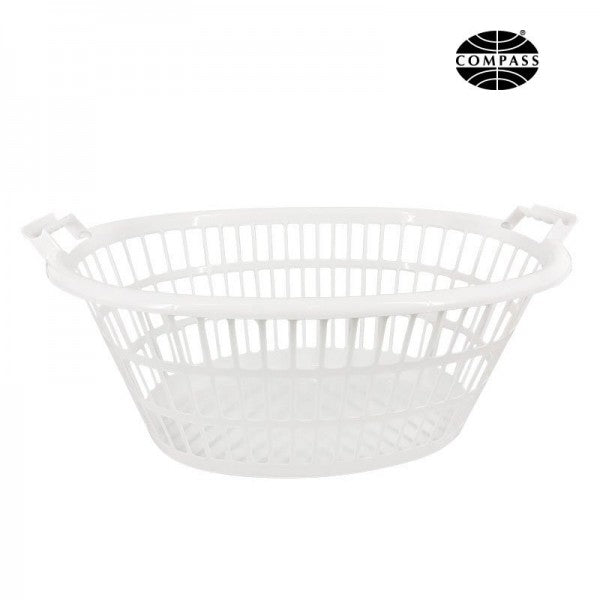 White Laundry Basket - Cafe Supply