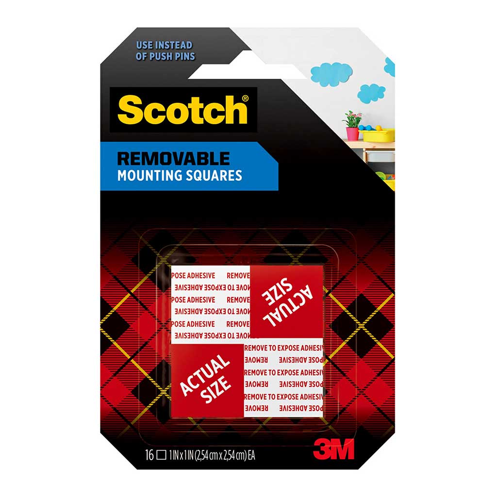 Scotch Mounting Squares 108 Removable 25mm, Pack of 16 - Cafe Supply