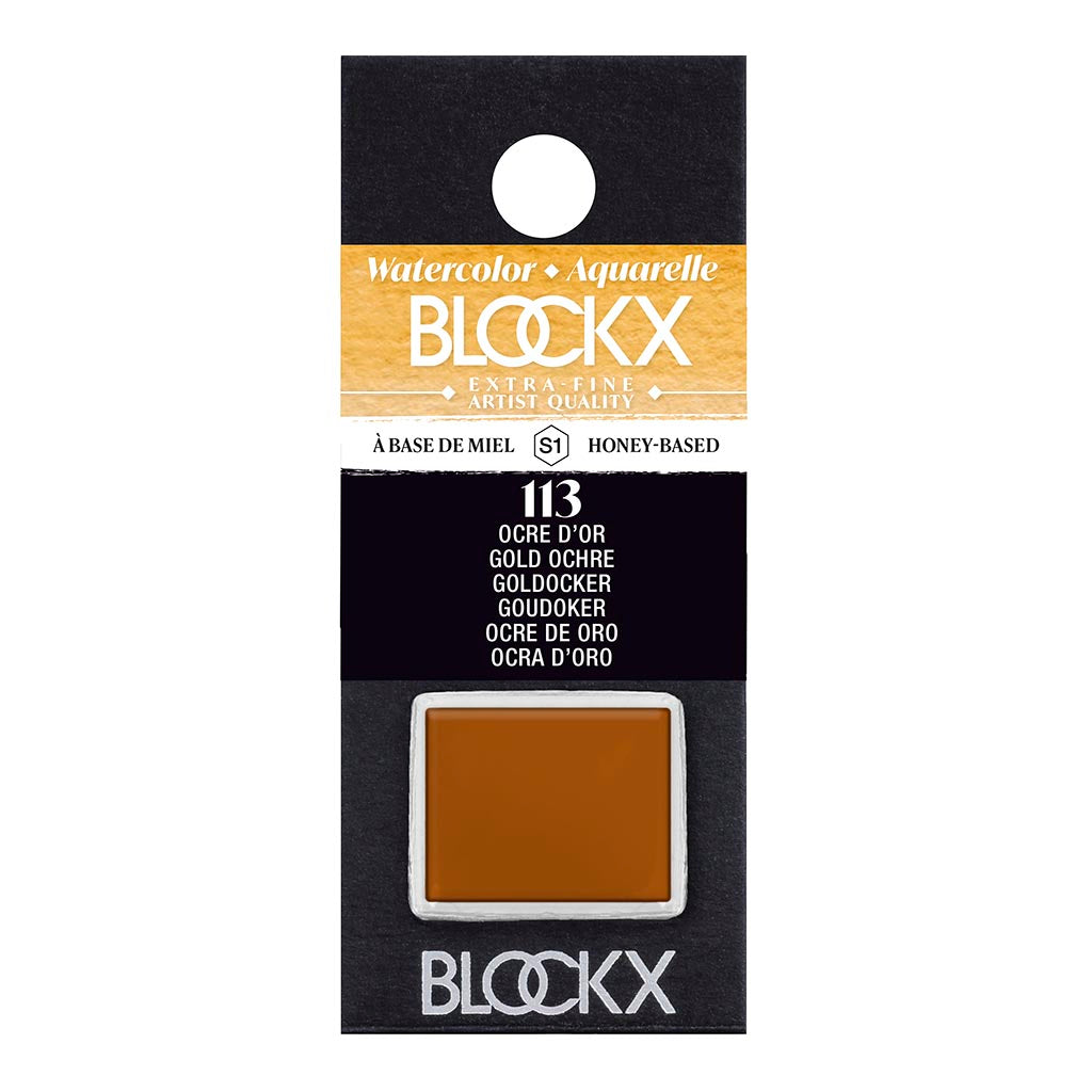 BLOCKX Watercolour Half Pan S1 113 Golden Ochre - Cafe Supply