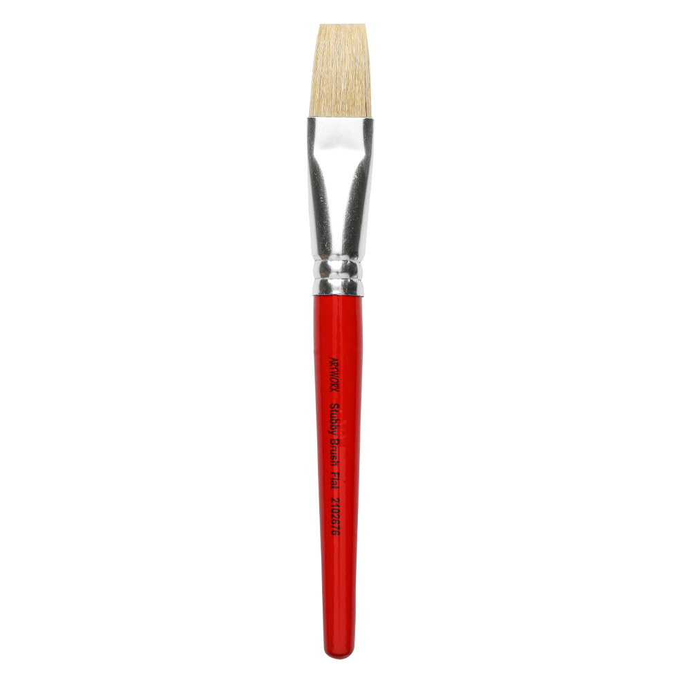 Artworx Paint Brush Stubby Flat 18mm Pk/4 - Cafe Supply