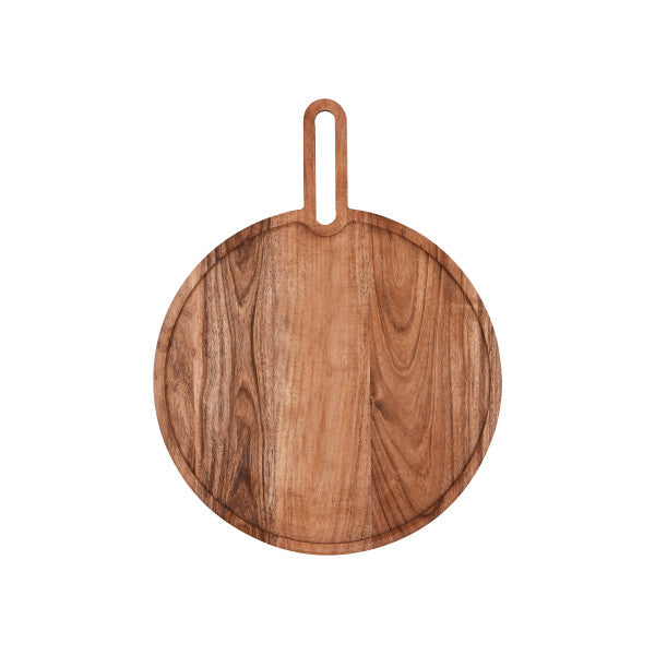 Chef Inox Serve Natural Acacia Round Paddle Board 350x15mm - Cafe Supply