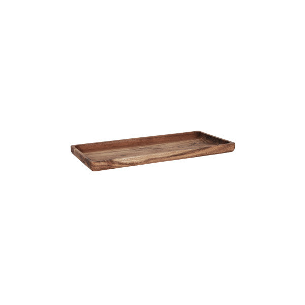 Chef Inox Serve Natural Acacia Rectangular Tray 405x200x25mm - Cafe Supply