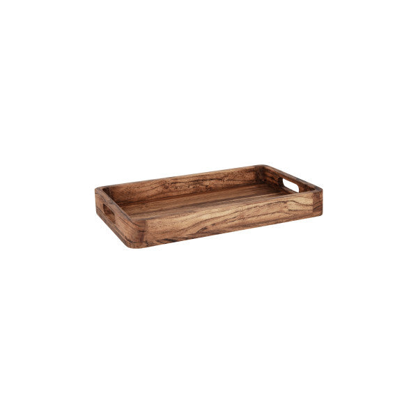 Chef Inox Serve Natural Acacia Rectangular Deep Tray 405x254x50mm - Cafe Supply