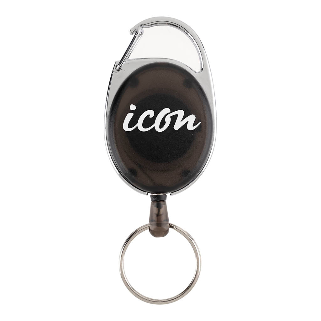 Icon Retractable Snap Lock Key and ID Card Holder Charcoal Retail - Cafe Supply
