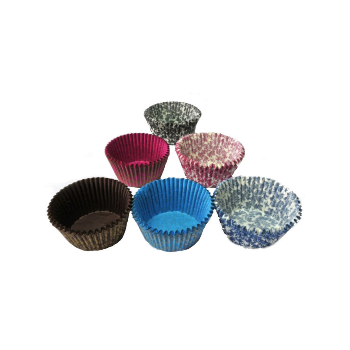 Large Muffin Paper Cases Multi-Coloured High Tea 55x36mm (500) - Cafe Supply