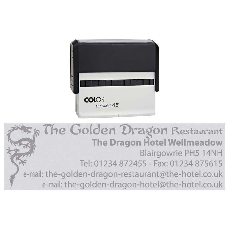 Colop Stamp Printer 45 Oblong Black 25x82mm - Cafe Supply