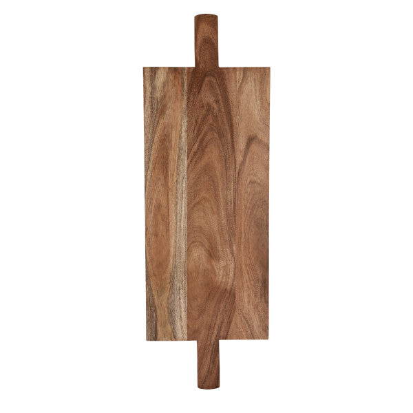 Chef Inox Serve Natural Acacia Paddle Board Footed with Two Handles 760x254x15mm - Cafe Supply