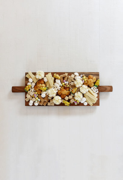 Chef Inox Serve Natural Acacia Paddle Board Footed with Two Handles 760x254x15mm - Cafe Supply