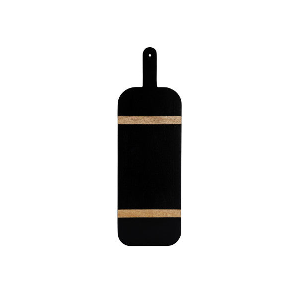 Chef Inox Serve Black Acacia Paddle Board with Acacia Inlay 560x180x15mm - Cafe Supply
