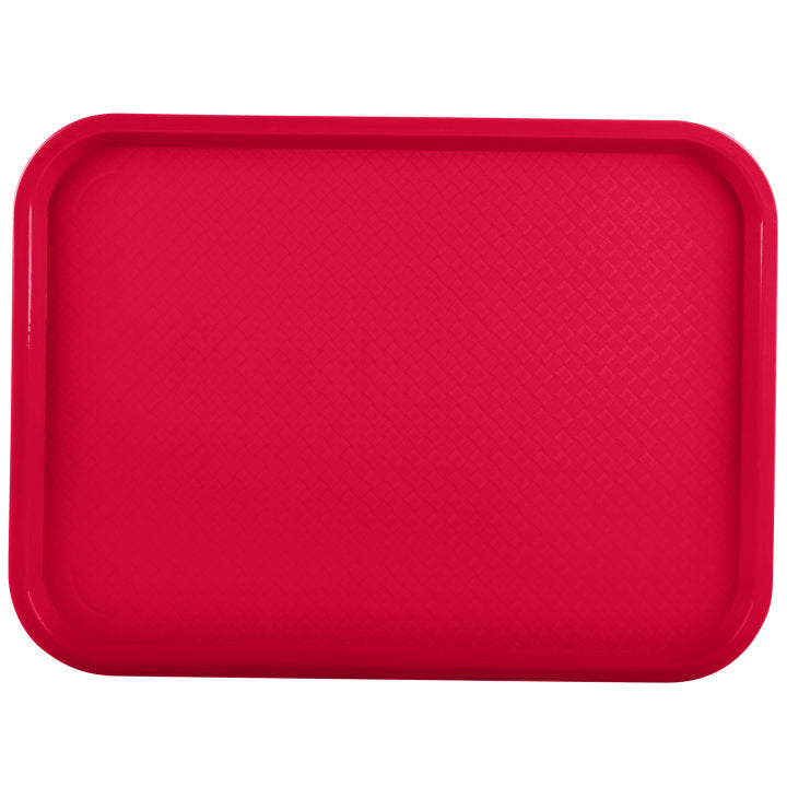 14" x 18" polypropylene fast-food tray in red - Cafe Supply