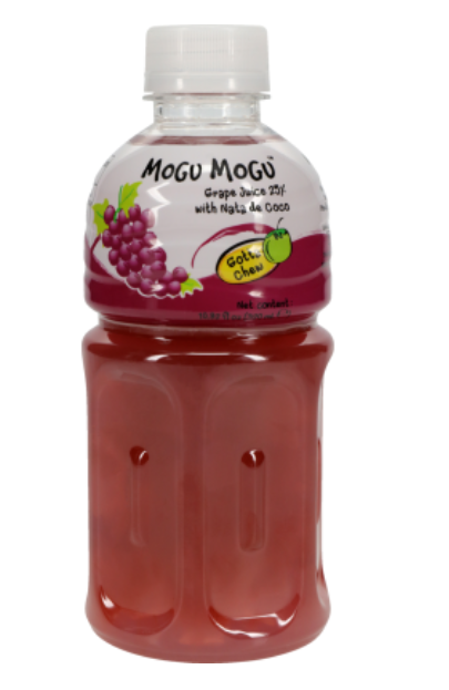Mogu Mogu Grape Flavour Juice With Nate De Coco 320ml - Cafe Supply