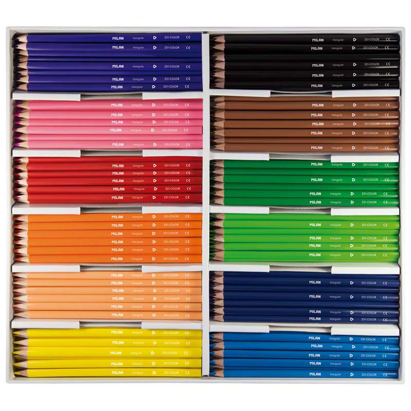 Milan Coloured Pencils Triangular Box 288 Assorted Colours - Cafe Supply