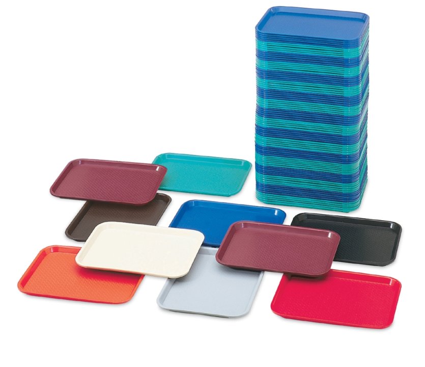 14" x 18" polypropylene fast-food tray in red - Cafe Supply