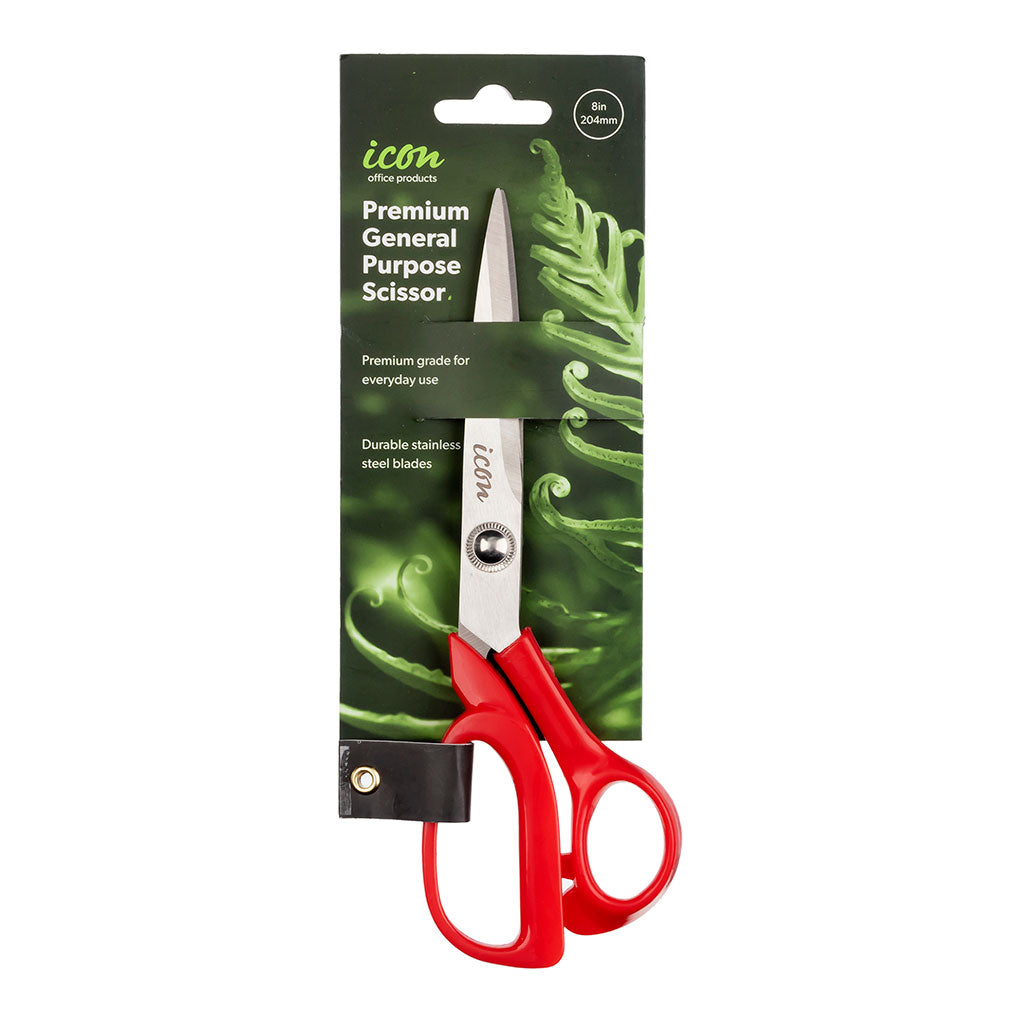 Icon Scissor Premium 8 Inch Red Handle - Cafe Supply
