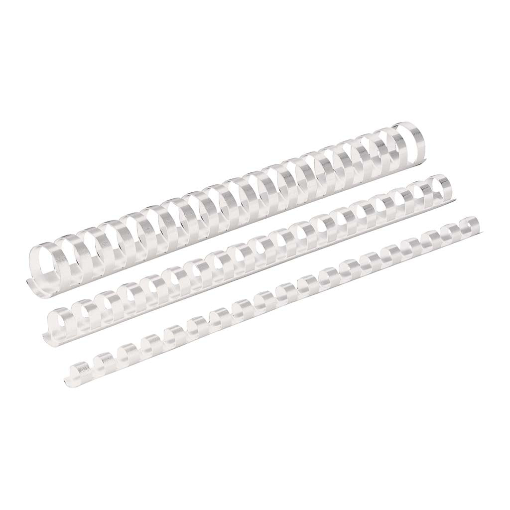 Fellowes Plastic Binding Coils 25mm White, Pack of 50 - Cafe Supply