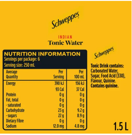 Schweppes Indian Tonic Water 1.5l - Cafe Supply