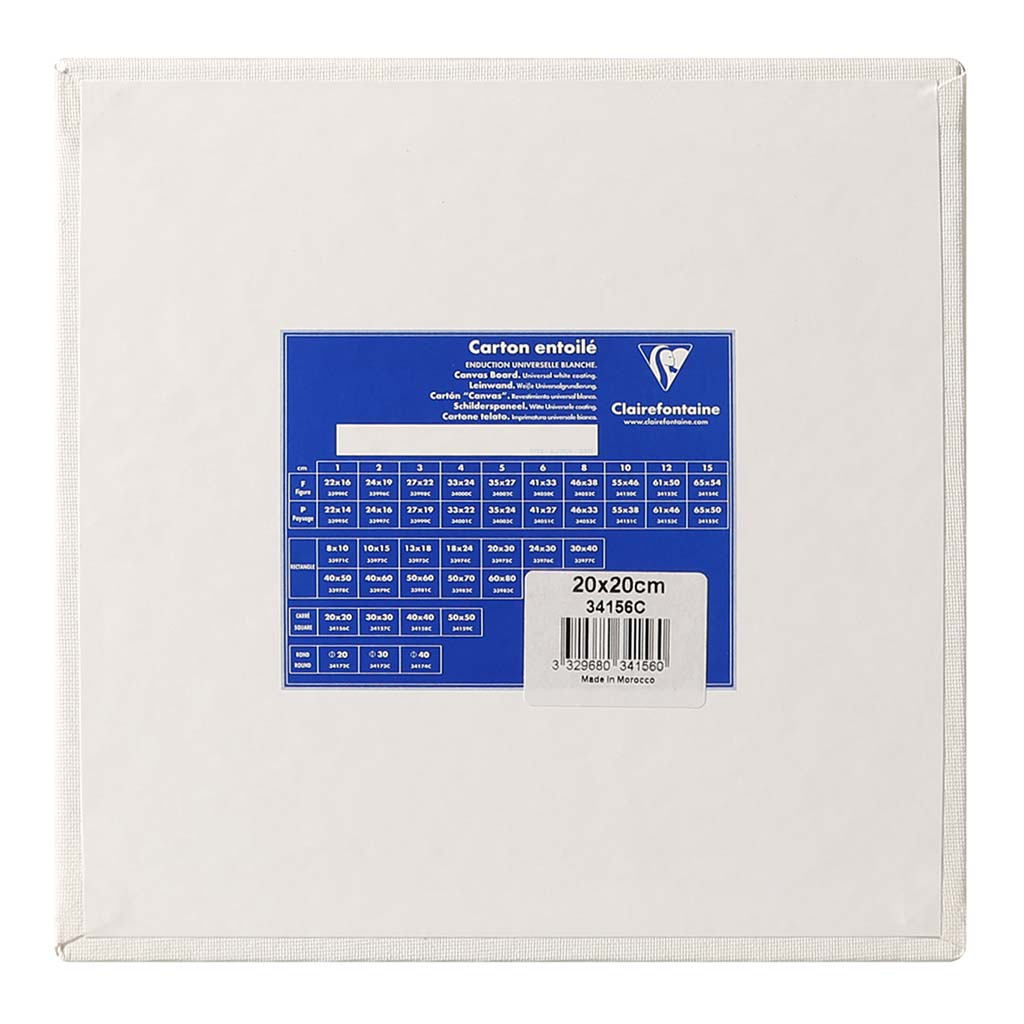 Clairefontaine Canvas Board Square White 20x20cm - Cafe Supply