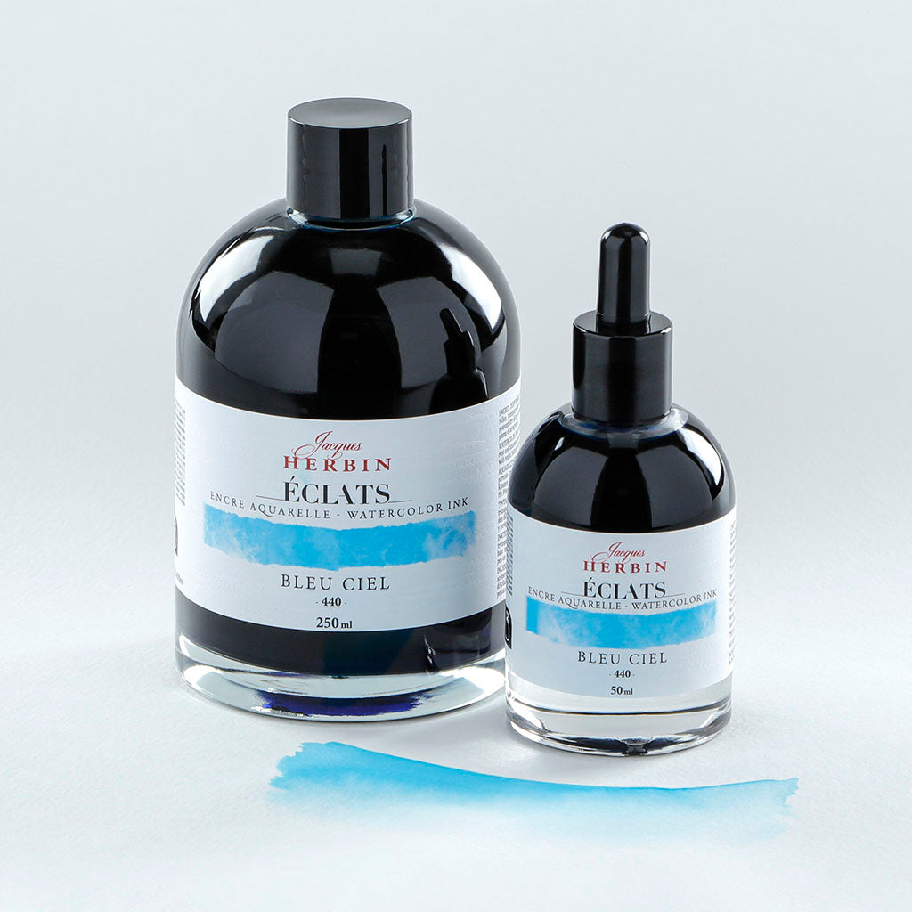Jacques Herbin Eclats Watercolour Ink 440 Sky Blue 50ml - Cafe Supply