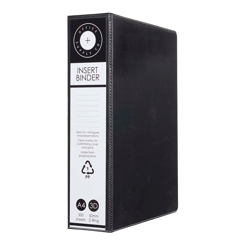 OSC Insert Binder A4 3D 50mm Black - Cafe Supply