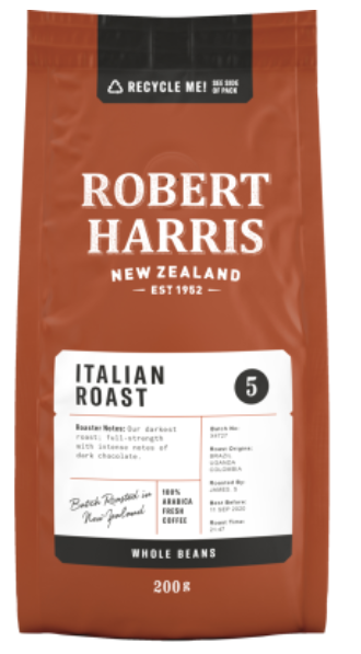Robert Harris Italian Roast Whole Beans 200g - Cafe Supply