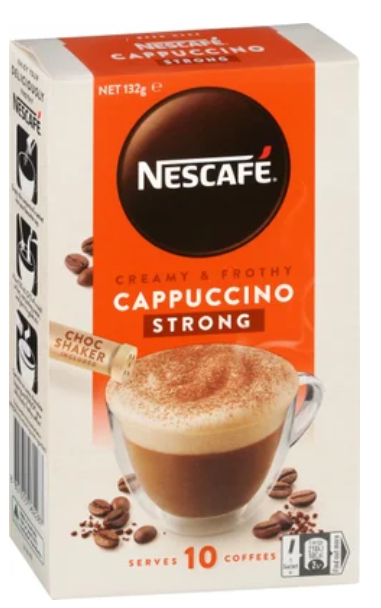Nescafe Cappuccino Strong Coffee Sachets 10pk - Cafe Supply