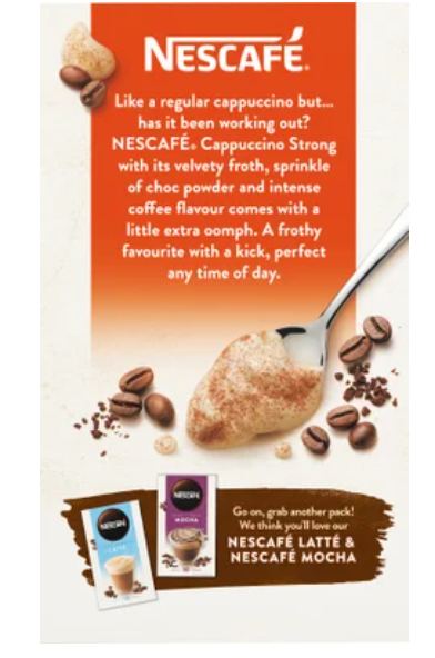 Nescafe Cappuccino Strong Coffee Sachets 10pk - Cafe Supply