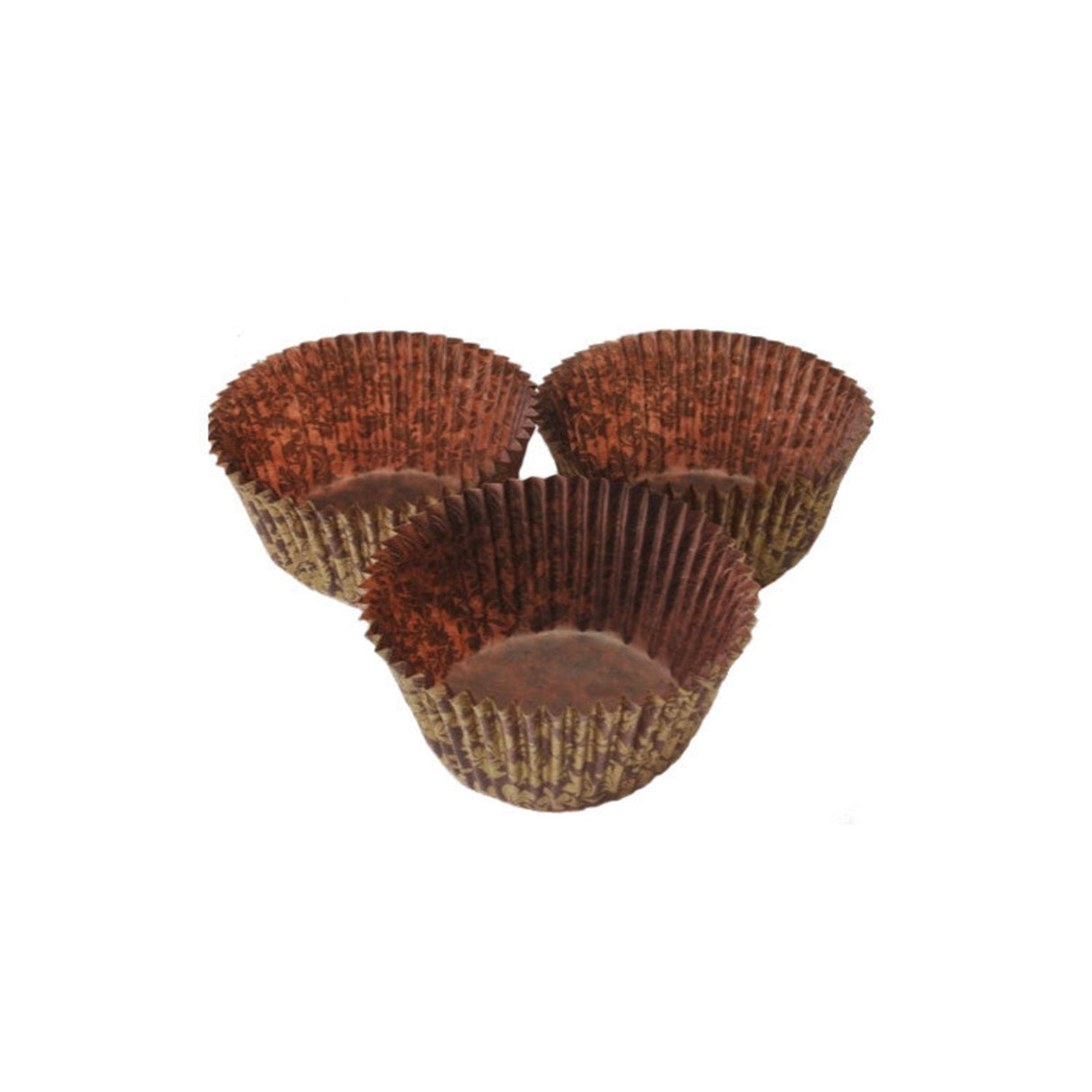 Large Muffin Paper Cases High Tea Brown/Gold 55x36mm (500) - Cafe Supply