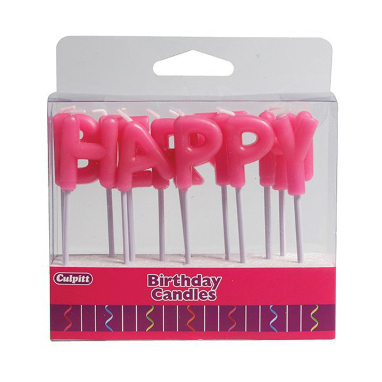 Candle Happy Birthday Letters Pink - Cafe Supply