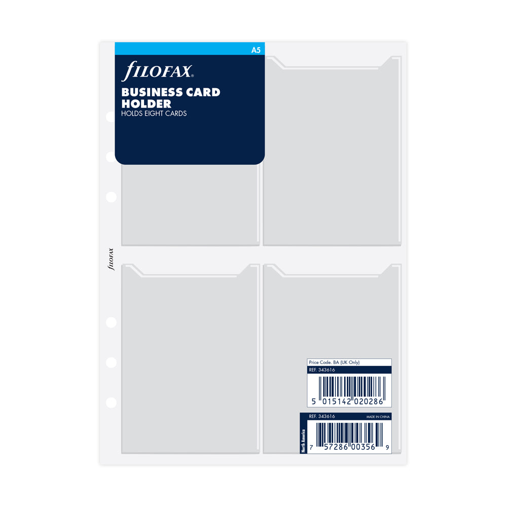 Filofax A5 Business Card Holder Refill - Cafe Supply