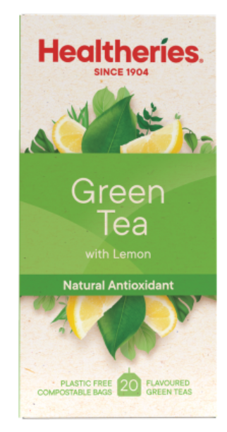 Healtheries Green Tea With Lemon Tea Bags 20pk - Cafe Supply