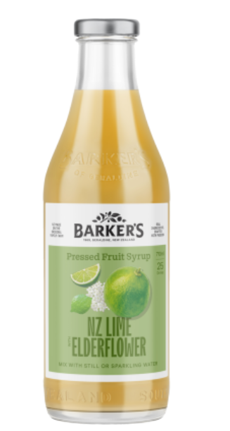 Barker's NZ Lime With Elderflower Pressed Fruit Syrup 710ml - Cafe Supply