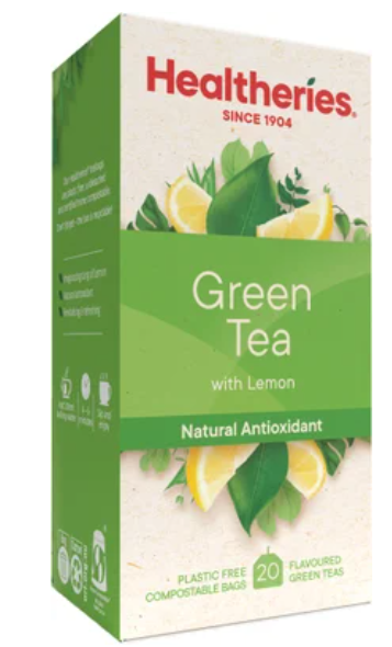 Healtheries Green Tea With Lemon Tea Bags 20pk - Cafe Supply