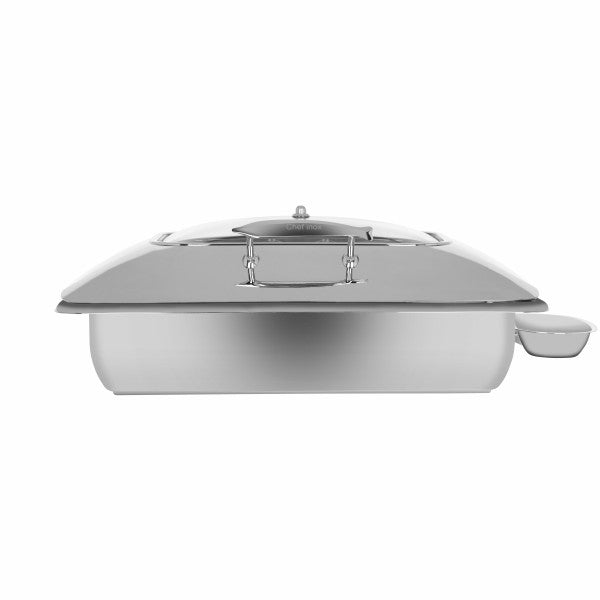 Chef Inox Deluxe Chafer Rectangular 1/1 Size with Glass Lid & Side Dish - Cafe Supply