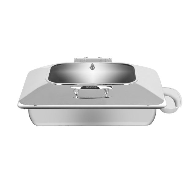 Chef Inox Deluxe Chafer Rectangular 1/1 Size with Glass Lid & Side Dish - Cafe Supply