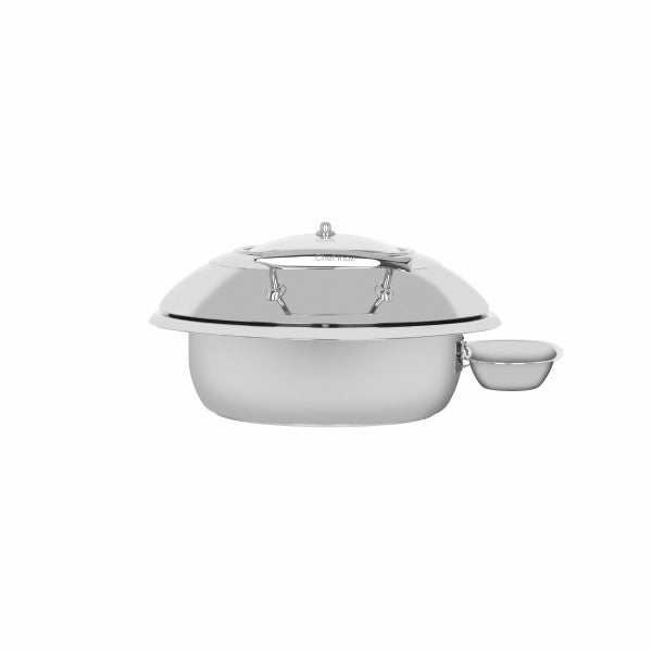 Chef Inox Deluxe Chafer Small Round with Glass Lid & Side Dish - Cafe Supply