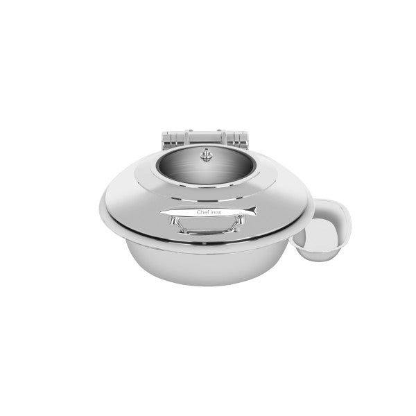 Chef Inox Deluxe Chafer Small Round with Glass Lid & Side Dish - Cafe Supply