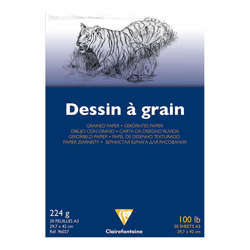 Clairefontaine Drawing Pad Grain A3 224g 20sh - Cafe Supply