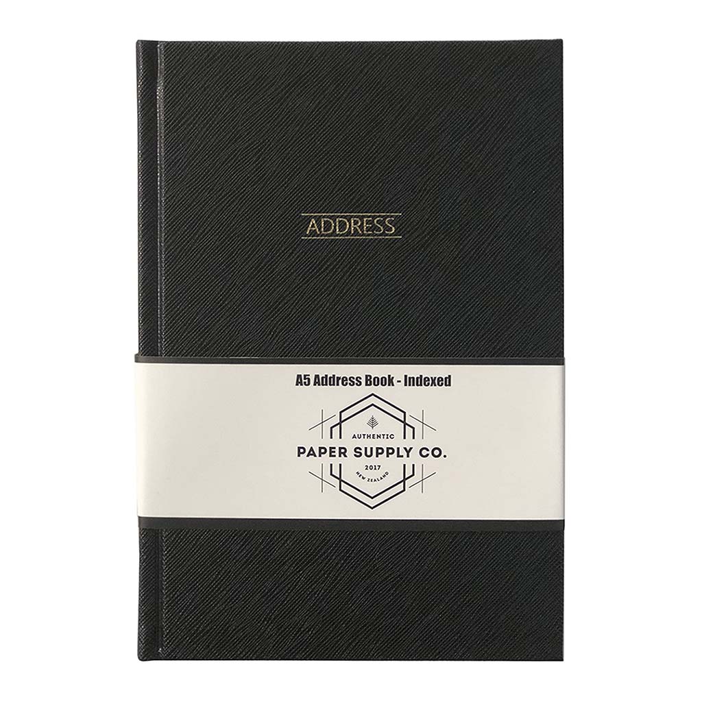 OSC Citta Address Book A5 Black - Cafe Supply