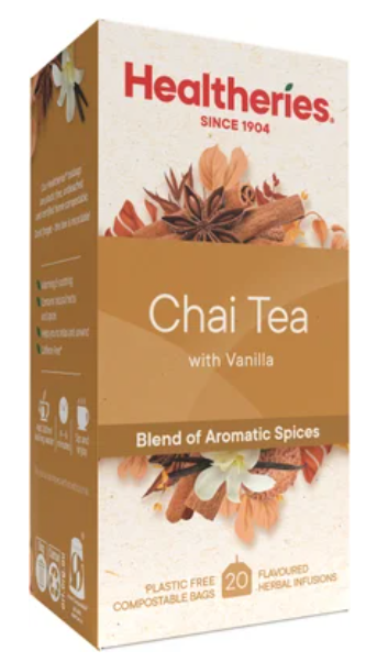 Healtheries Vanilla Chai Tea Bags 20pk - Cafe Supply