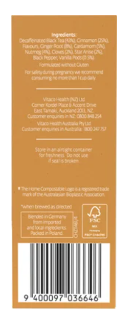 Healtheries Vanilla Chai Tea Bags 20pk - Cafe Supply