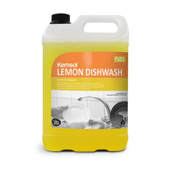 Kemsol Lemon Hand Dishwash Detergent 5L - Cafe Supply