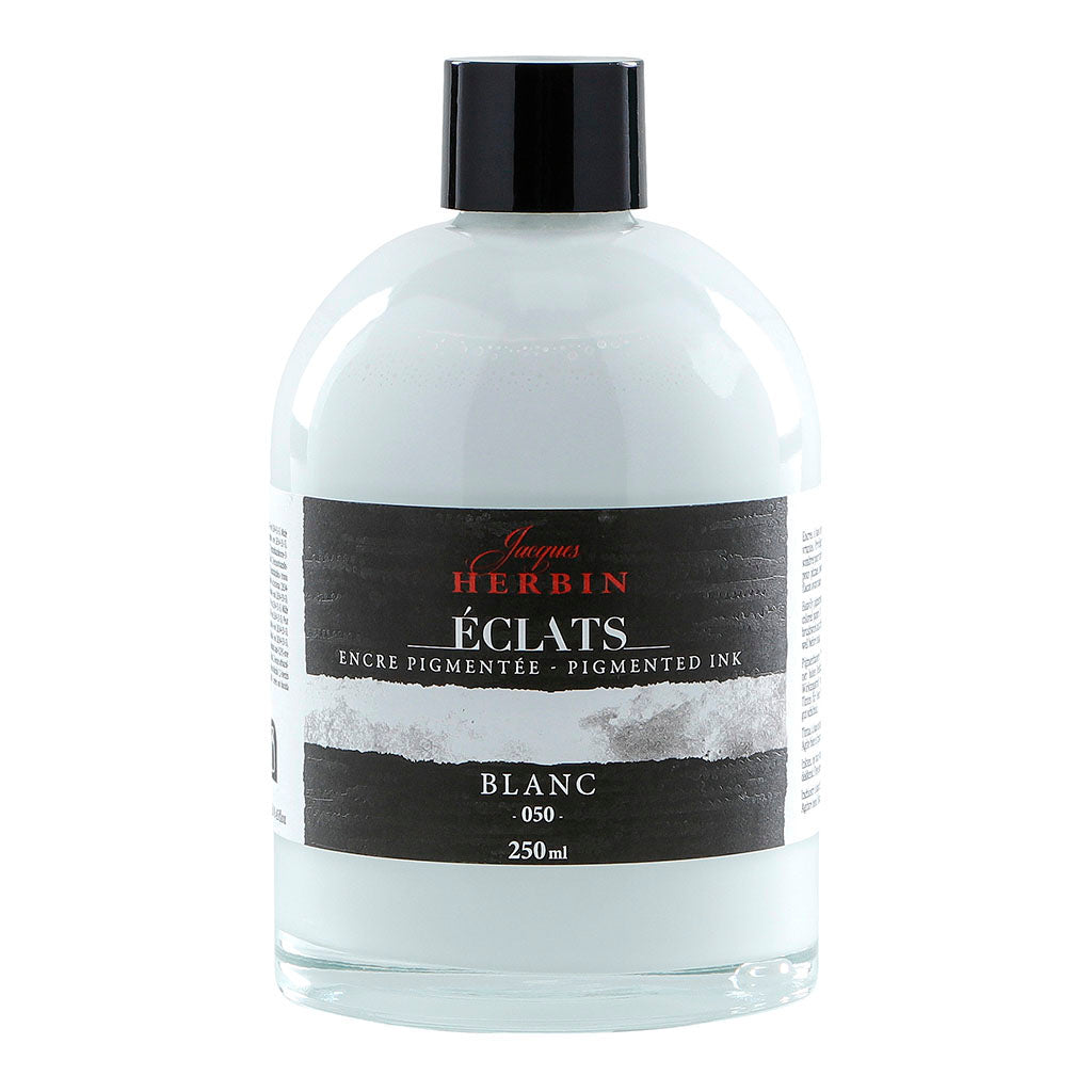 Jacques Herbin Eclats Pigmented Ink White 250ml - Cafe Supply